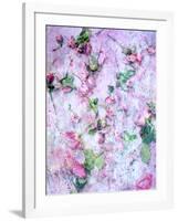 A Poetic Floral Montage from Pink Roses on Painted Texture-Alaya Gadeh-Framed Photographic Print