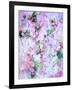 A Poetic Floral Montage from Pink Roses on Painted Texture-Alaya Gadeh-Framed Photographic Print