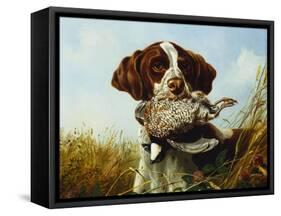 A Pointer with a Quail Amongst Clover-Arthur Fitzwilliam Tait-Framed Stretched Canvas