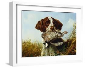 A Pointer with a Quail Amongst Clover-Arthur Fitzwilliam Tait-Framed Giclee Print