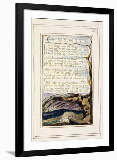 A Poison Tree: Plate 50 from 'Songs of Innocence and of Experience' C.1802-08-William Blake-Framed Giclee Print