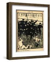 A Police Brigade Charges a Group of Demonstrators-Félix Vallotton-Framed Giclee Print