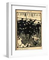 A Police Brigade Charges a Group of Demonstrators-Félix Vallotton-Framed Giclee Print