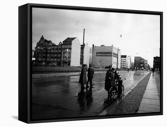 A Police Check in East Berlin-null-Framed Stretched Canvas