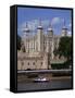 A Police Launch on the River Thames, Passing the Tower of London, England-David Hughes-Framed Stretched Canvas