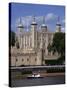 A Police Launch on the River Thames, Passing the Tower of London, England-David Hughes-Stretched Canvas