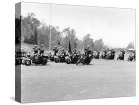 A Police Patrol with their Harley-Davidsons, America-null-Stretched Canvas