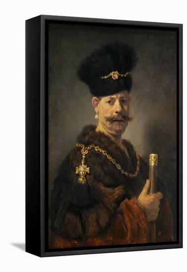 A Polish Nobleman, 1637-Rembrandt van Rijn-Framed Stretched Canvas