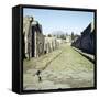 A Pompeii Street with Vesuvius in the Distance, Italy-CM Dixon-Framed Stretched Canvas