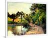 A Pond at Montfoucault, 1874-Camille Pissarro-Framed Giclee Print