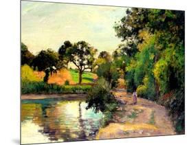 A Pond at Montfoucault, 1874-Camille Pissarro-Mounted Giclee Print