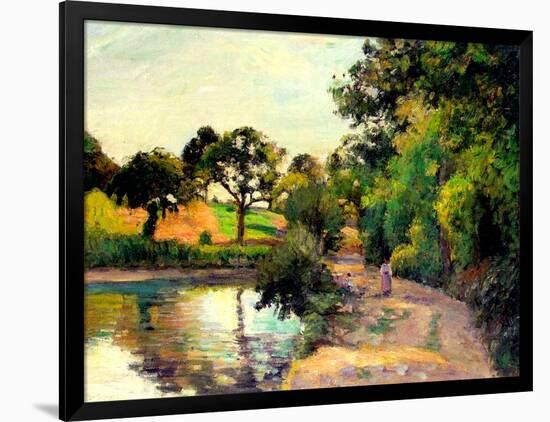 A Pond at Montfoucault, 1874-Camille Pissarro-Framed Giclee Print