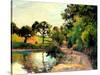 A Pond at Montfoucault, 1874-Camille Pissarro-Stretched Canvas