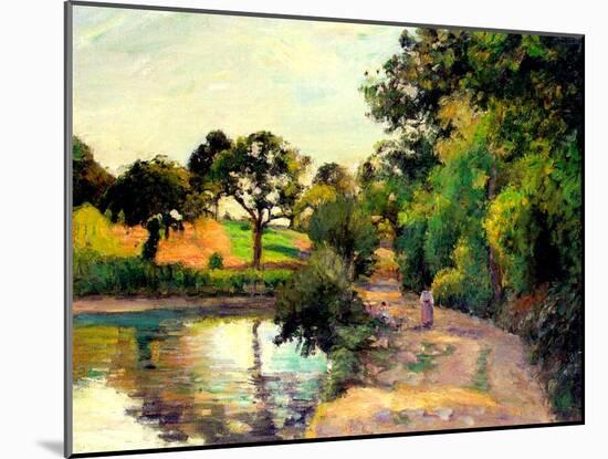 A Pond at Montfoucault, 1874-Camille Pissarro-Mounted Giclee Print