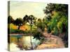 A Pond at Montfoucault, 1874-Camille Pissarro-Stretched Canvas