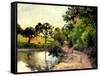 A Pond at Montfoucault, 1874-Camille Pissarro-Framed Stretched Canvas