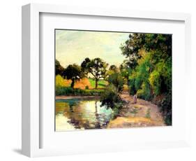 A Pond at Montfoucault, 1874-Camille Pissarro-Framed Giclee Print