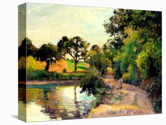 A Pond at Montfoucault, 1874-Camille Pissarro-Stretched Canvas