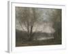 A Pond Seen Through the Trees, C.1855-65-Jean-Baptiste-Camille Corot-Framed Giclee Print