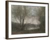 A Pond Seen Through the Trees, C.1855-65-Jean-Baptiste-Camille Corot-Framed Giclee Print