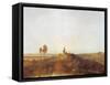 A Pool with Figures on a Hillock-Richard Wilson-Framed Stretched Canvas