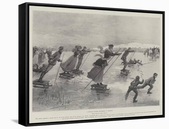 A Popular Winter Amusement in Germany-Henry Charles Seppings Wright-Framed Stretched Canvas