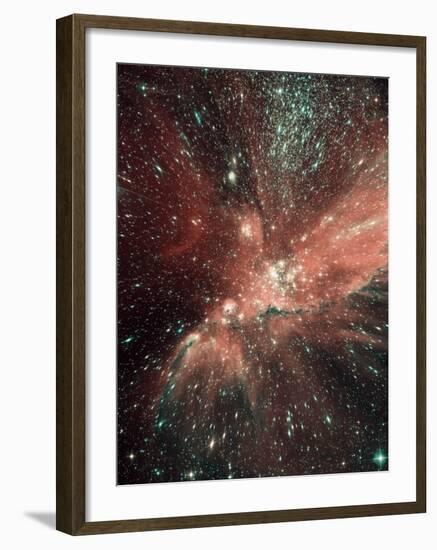 A Population of Infant Stars in the Milky Way Satellite Galaxy, the Small Magellanic Cloud-Stocktrek Images-Framed Photographic Print