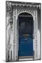 A Porch, with a Blue Glass Front Door of a Residential House-Natalie Tepper-Mounted Photo