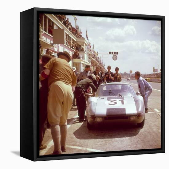 A Porsche 904/4 Gts in the Pits, Le Mans, France, 1964-null-Framed Stretched Canvas