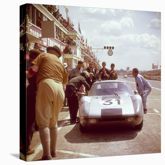 A Porsche 904/4 Gts in the Pits, Le Mans, France, 1964-null-Stretched Canvas