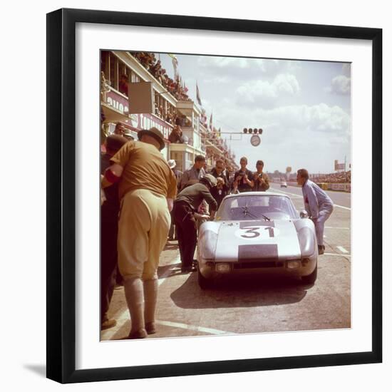 A Porsche 904/4 Gts in the Pits, Le Mans, France, 1964-null-Framed Premium Photographic Print
