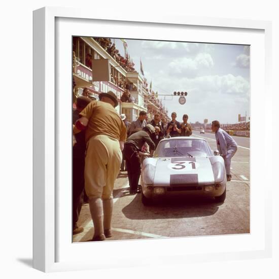 A Porsche 904/4 Gts in the Pits, Le Mans, France, 1964-null-Framed Photographic Print