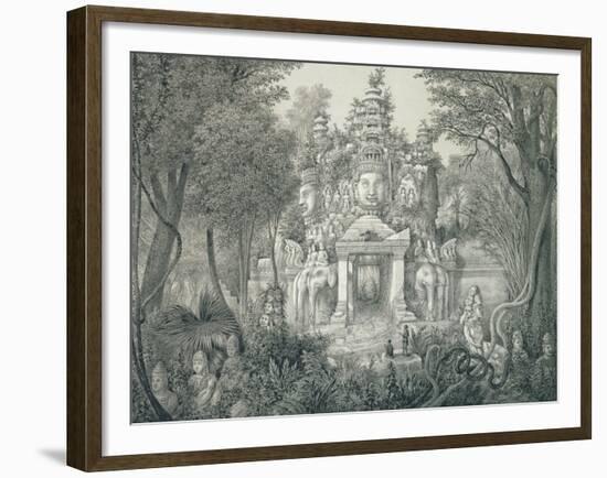 A Portal at Angkor Thom, 1873-Louis Delaporte-Framed Giclee Print