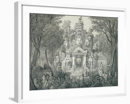 A Portal at Angkor Thom, 1873-Louis Delaporte-Framed Giclee Print