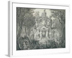 A Portal at Angkor Thom, 1873-Louis Delaporte-Framed Giclee Print