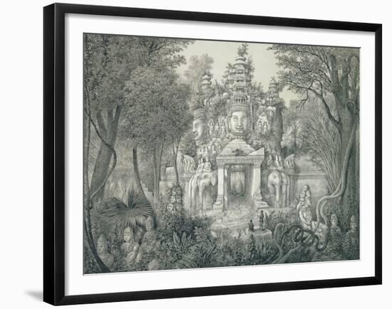 A Portal at Angkor Thom, 1873-Louis Delaporte-Framed Giclee Print