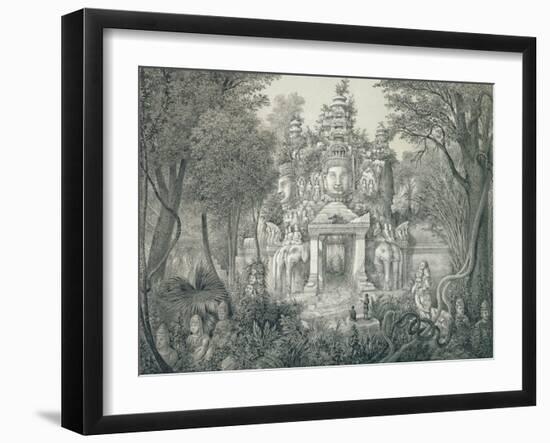 A Portal at Angkor Thom, 1873-Louis Delaporte-Framed Giclee Print