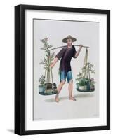 'A Porter with Fruit Trees and Flowers', China, 1800-J Dadley-Framed Giclee Print