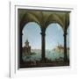 A Portico, with a View of the Bacino, Venice-Giovanni Battista Benvenuti-Framed Giclee Print