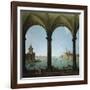 A Portico, with a View of the Bacino, Venice-Giovanni Battista Benvenuti-Framed Giclee Print