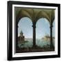 A Portico, with a View of the Bacino, Venice-Giovanni Battista Benvenuti-Framed Giclee Print