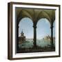 A Portico, with a View of the Bacino, Venice-Giovanni Battista Benvenuti-Framed Giclee Print