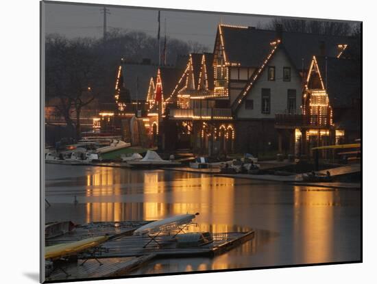 A Portion of Philadelphia's Boathouse Row is Shown at Dusk Thursday-null-Mounted Premium Photographic Print