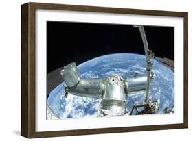 A Portion of the International Space Station Backdropped by Earth's Horizon-null-Framed Photographic Print