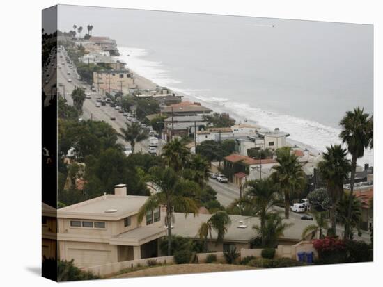 A Portion of the Pacific Coast Highway in Malibu, California, is Shown Monday, July 31, 2006-Damian Dovarganes-Stretched Canvas