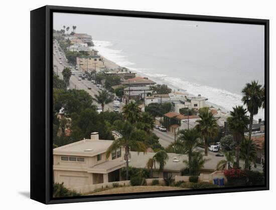 A Portion of the Pacific Coast Highway in Malibu, California, is Shown Monday, July 31, 2006-Damian Dovarganes-Framed Stretched Canvas