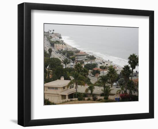 A Portion of the Pacific Coast Highway in Malibu, California, is Shown Monday, July 31, 2006-Damian Dovarganes-Framed Photographic Print