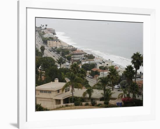 A Portion of the Pacific Coast Highway in Malibu, California, is Shown Monday, July 31, 2006-Damian Dovarganes-Framed Photographic Print