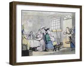 A Portly Gentleman Looking Through a Telescope, 19th Century-null-Framed Giclee Print