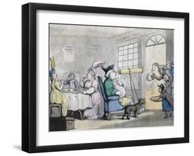 A Portly Gentleman Looking Through a Telescope, 19th Century-null-Framed Giclee Print